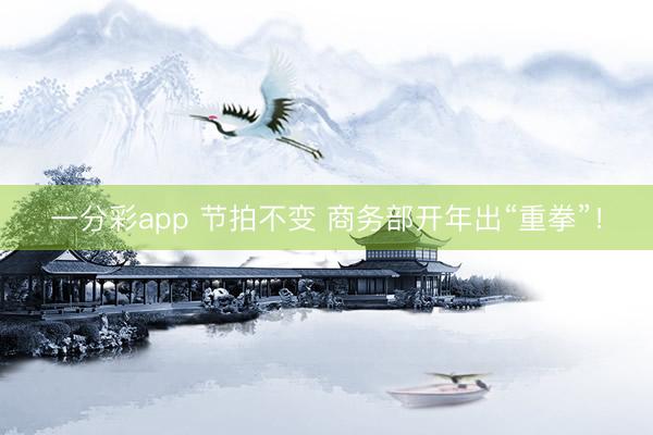 一分彩app 节拍不变 商务部开年出“重拳”！