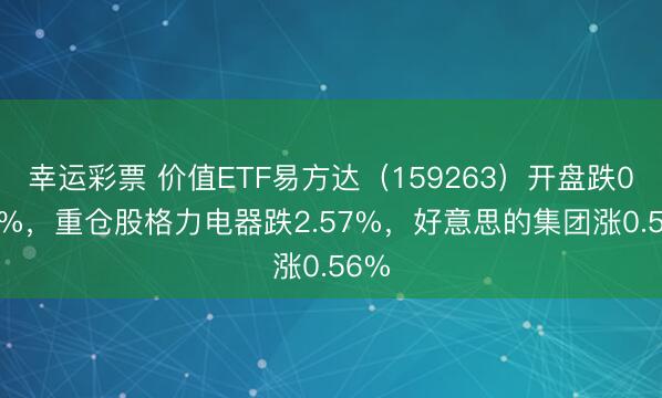 幸运彩票 价值ETF易方达(159263)开盘跌0.25%,重仓股格力电器跌2.57%,好意思的集团涨0.56%