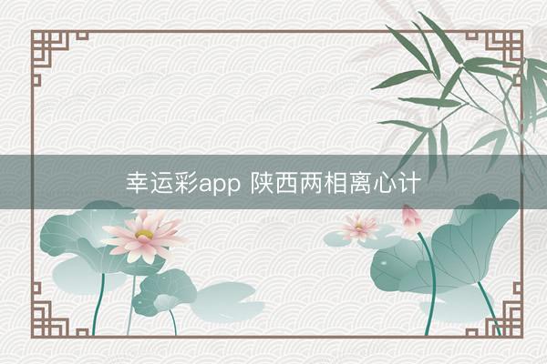 幸运彩app 陕西两相离心计